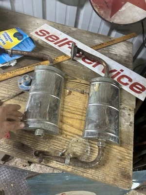 Vintage West Coast Junior Caminhão Porta Espelho Pickup Lateral Pátina Cromado Par - Imagem 1 de 4