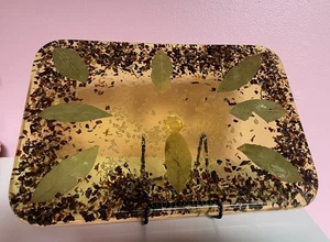 Large acrylic kitchen trivet leaves alphabet noodles spices - Picture 1 of 6