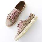 Vintage Gucci California GG Monogram Low Top Sneakers Pink Leather Suede Sz 36