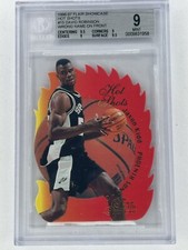 1996 FLAIR SHOWCASE DAVID ROBINSON HOT SHOTS ERROR JASON KIDD ON FRONT BGS 9