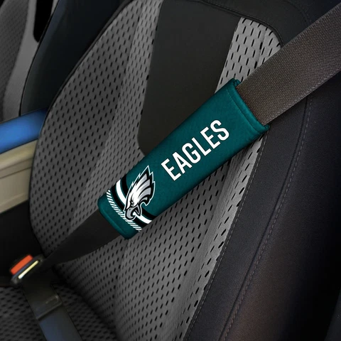 Philadelphia Eagles Set of 2 Rally Design Premium Seat Belt Shoulder Pad Covers Cover