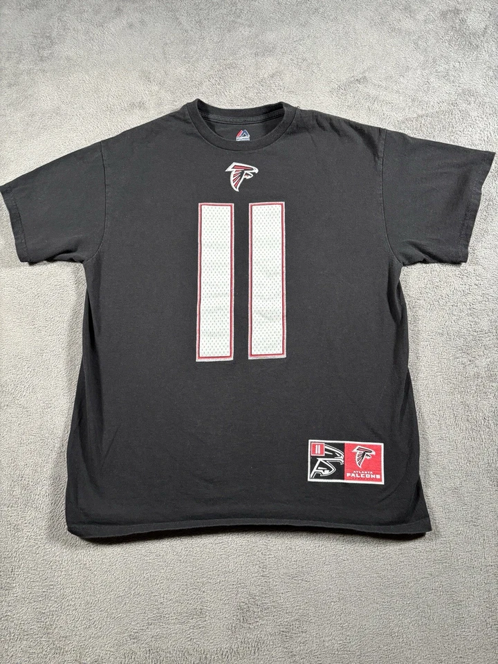 Camisa Atlanta Falcons Para Hombres Grande Majestuosa Julio Jones Camiseta Jersey #11 Negra Foto 1 de 4