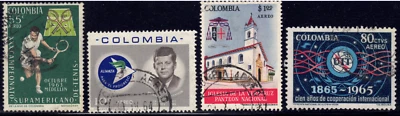 Colombia SC# C454-C467 1963-65 - Iglesia de la Verdadera Cruz - 4 Diferentes - Usado Foto 1 de 2