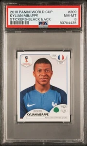 2018 Panini World Cup Stickers-Black Back #209 Kylian Mbappe PSA 8 NM-MT - Picture 1 of 3