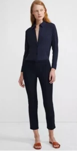 Camisa Theory Riduro Abotonada Negra Sorena Slub Nueva con Etiquetas L $160 - Imagen 1 de 9