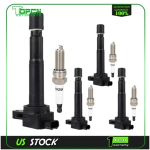 4x Black Ignition Coil & Iridium Spark Plug Kits for Acura TSX 2009-2014 L4 2.4L - Picture 1 of 19