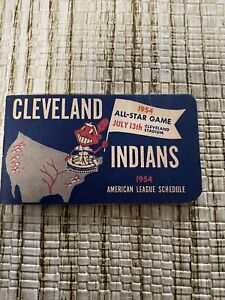 1954 Cleveland Indians American League Schedule Booklet July 13th All Star Game