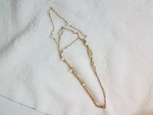 Vintage Avon Triple Strand Faux Pearl & Clear Crystal Accent Goldtone Necklace - Picture 1 of 4