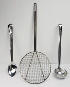 3 Pro Stainless Steel Kitchen Utensil Mesh Strainer Skimmer Spoon Vollrath Ladle - Picture 1 of 6