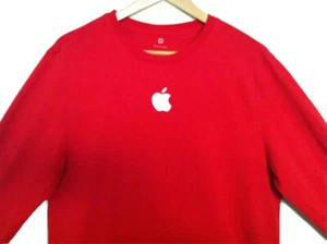 Camisa para hombre Apple roja grande manga larga 100 % algodón bordada - Imagen 1 de 6