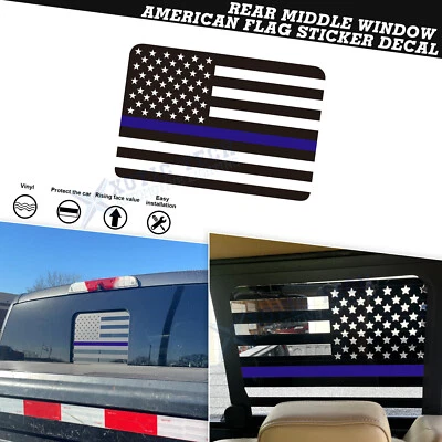 Para Ford F150 F250 2015-UP Ventana Media Trasera Bandera Americana Calcomanía Adhesiva, Azul Foto 1 de 4