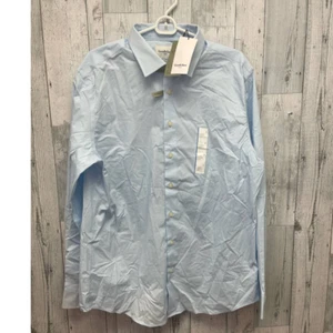 New NWT Mens Large 16-16.5 Collar Long Sleeve Button Up Standard Fit Dress Shirt - Picture 1 of 6