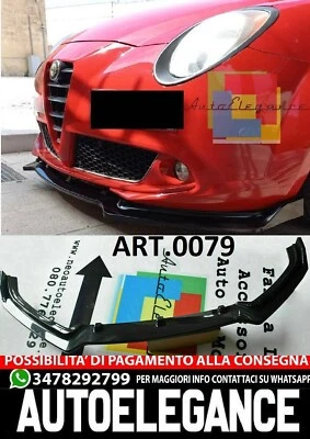 AUTOFARI 0079 SPOILER LAMA SOTTO PARAURTI ANTERIORE PER ALFA ROMEO MITO ABS NERO SPLITTER
