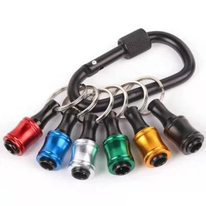 6-teiliges Schnellspanner Sechskantschaft Schlüsselanhänger Schraubendreher Bohrer Bits Set mit Halter* - Bild 1 von 12