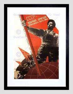 POLITICAL STAKHANOV ICONIC MINER SOVIET UNION VINTAGE ADVERT ART PRINT B12X1092 - Picture 1 of 17