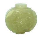 Qing Jade Dragon Snuff Bottle Antique Chinese Green Jade Snuff Bottle Carving