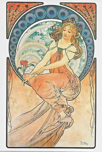 KUNSTPOSTKARTE / POSTKARTE / ALPHONSE MARIA MUCHA / DIE KÜNSTE: MALEREI 1898 - Bild 1 von 2
