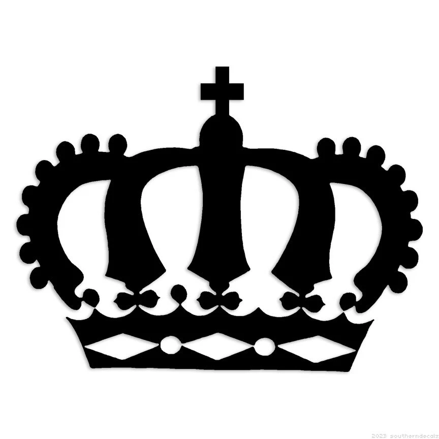 SOUTHERN DECALZ Royalty Crown King Queen - Decal Sticker - Multiple Colors & Sizes - ebn6136