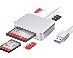 USB 5 in 1 Card Reader CF/SD/M2/TF/SDHC/SCXC/MMC/MMC Micro Rocketek - Picture 1 of 15