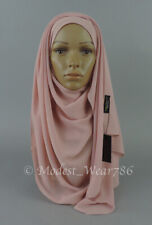 Premium Quality Chiffon Maxi Hijab Scarf Muslim Headcover 180x70 Cm Nude Pink