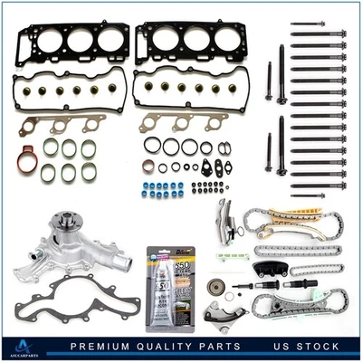 ✅Se adapta a 01-03 Ford Ranger Juego de juntas de culata de 4,0 L Kit de cadena de distribución de bomba de agua de refrigeración Foto 1 de 4