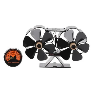 12-Blade Wood Stove Fan Heat Powered Fireplace Fan Non Electric Dual Motors VPAR - Picture 1 of 9