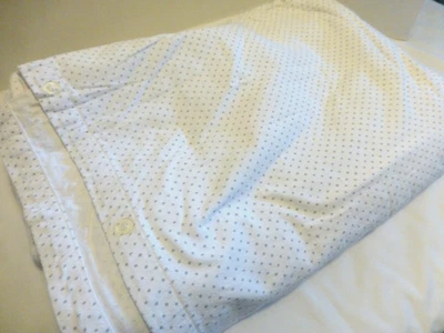 Garnet Hill King Duvet Cover Flannel White with Gray Dots Germany - Image 1 of 4