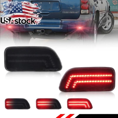 Smoke LED Tail Brake Bumper Reflector Lights For 2002-2009 Chevrolet Trailblazer - Image 1 of 4
