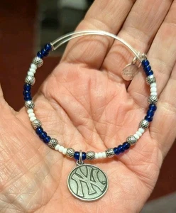 ALEX & ANI N.Y. Yankees Blue White silver bracelet - Picture 1 of 2