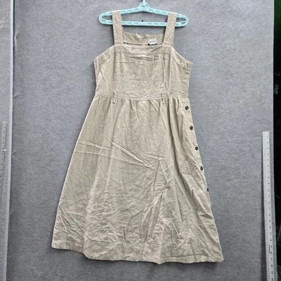 Vestido para mujer Nicole Miller New York XL marrón lino viscosa Foto 1 de 4