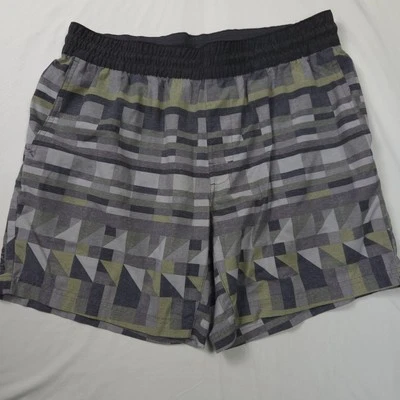 Pantalones Cortos Prana Para Hombre L Verde Negro Geométrico Mojo Yoga 6.5" Senderismo Aire Libre Activo Foto 1 de 4