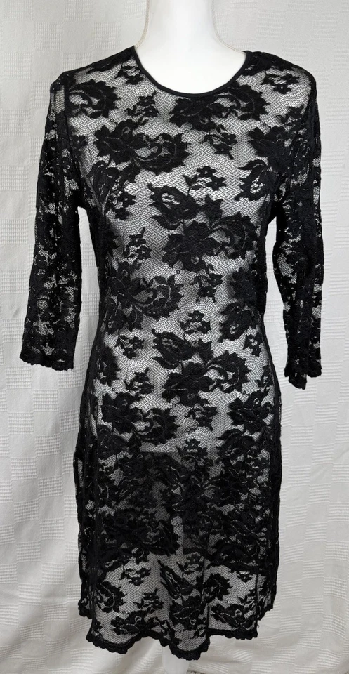 Vestido de Colección Para Mujer de Encaje Transparente Oscuro Hada Grunge Capricho Elástico Coqueta M Foto 1 de 4