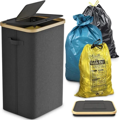 DOKRVLOQ Gelber Sack Ständer Stabil Mit Deckel - Großer Mülleimer & Müllsackhalt - Bild 1 von 4