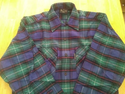 Camisa de franela de algodón a cuadros verdes Vermont grande nueva sin etiquetas precio de venta sugerido por el fabricante 78 USD Foto 1 de 4