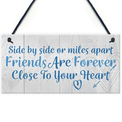Friends Forever Friendship Sign Best Friend Plaque Thank You Chic Novelty Gift - Image 1 of 4
