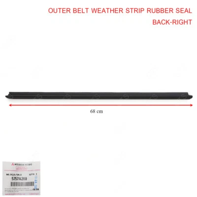 For Mitsubishi Mirage Space Star '12 '18 Rear Rh Outer Weatherstrip Door Belt - Image 1 of 4