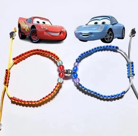 Brazalete Corazón Magnético Pareja Rayo McQueen Sally Disney Amor A Juego Foto 1 de 4