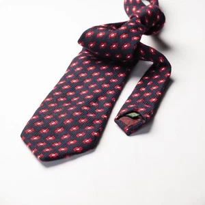 BENSON & FACTORY Silk Tie Blue Flower Weave Italy Made - Picture 1 of 3