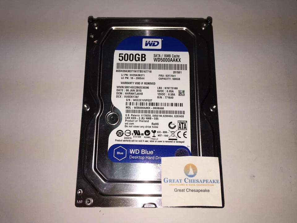 Western Digital WD5000AAKX-08U6AA0 Blue 500GB SATA 7200RPM 3.5" HDD TESTED! - Image 1 of 1