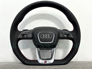 Audi Flat Bottom Steering Wheel S-Line Q5 SQ5 Q7 SQ7 Q8 A4 A5 S5 S4 B9 A7 8W S7 - Picture 1 of 9