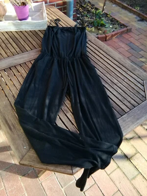 Infinity Jersey Jumpsuit Overall fließend Taillengummi Träger schwarz S 36/38 - Bild 1 von 4