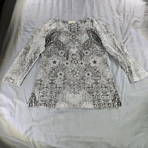 Cactus Bay Top Womens Small Southwest Coastal Cowboy Western Bedazzled Made USA - Picture 1 of 10