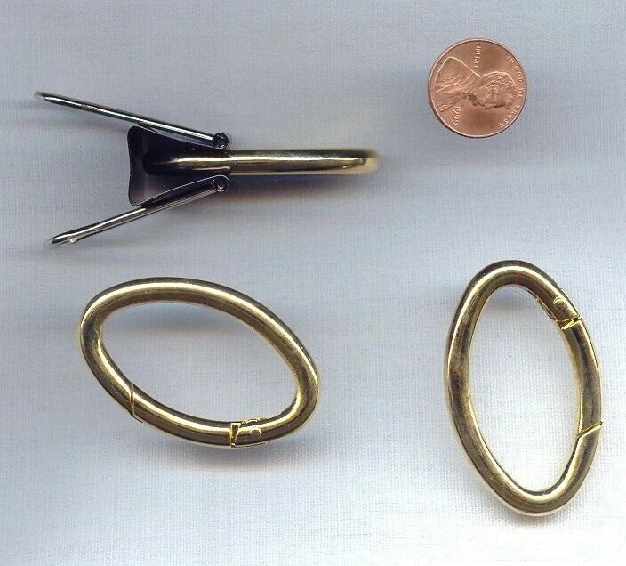3 DE COLECCIÓN ORO DESLIZABLE ABIERTO CIERRE A PRESIÓN BISAGRAS 49x30mm. EXTENSOR OVALADO / CIERRES D225 Foto 1 de 1