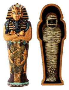 Ebros Egyptian King Tut Coffin With Mummy Collectible Figurine Statue 6.75"L - Picture 1 of 2