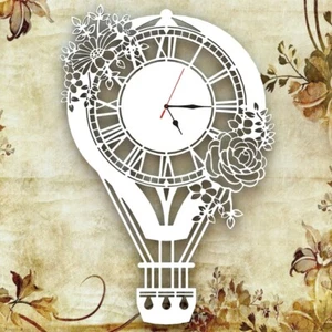 Orologio a parete Mongolfiera Shabby chic Stile liberty Artigianale Grande - Imagen 1 de 5