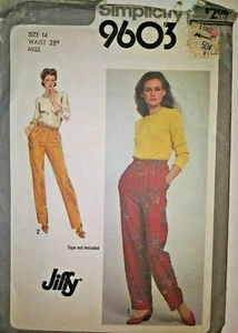 Pantaloni larghi Simplicity modello # 9603, taglia 14 miss, vita 28" - non tagliati - Foto 1 di 1