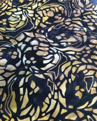 ANTHOLOGY BATIK #BA-10326- BLACK/BROWN/GOLD-- 1 3/8 YARD - Image 1 of 2