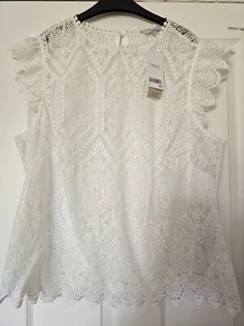 Next lightweight patterned ivory blouse size 20 rrp £34.00 - Picture 1 of 8