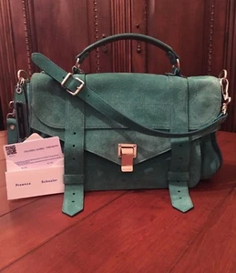 Proenza Schouler PS1 Medium Suede Satchel Flap Shoulder Bag Purse Retail $1780 - Picture 1 of 10