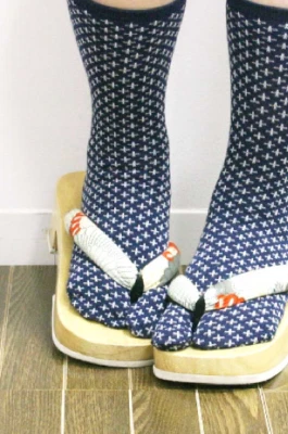 MADE IN JAPAN original Tabi split toe socks JUJI kimono flip flops 22-25cm BLUE - Image 1 of 4